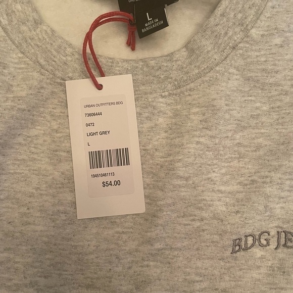 𝅺BDG Urban Outfitters Bubble Hem cropped Sweatshirt - light gray - Picture 11 of 13